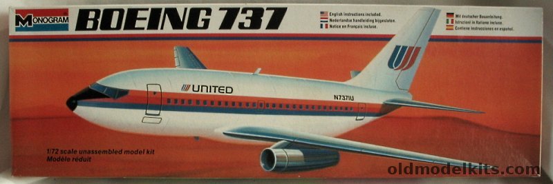 Monogram 1/72 Boeing 737 United Airlines (T-43A) - (Ex-Aurora) (Modified Molds), 5415 plastic model kit